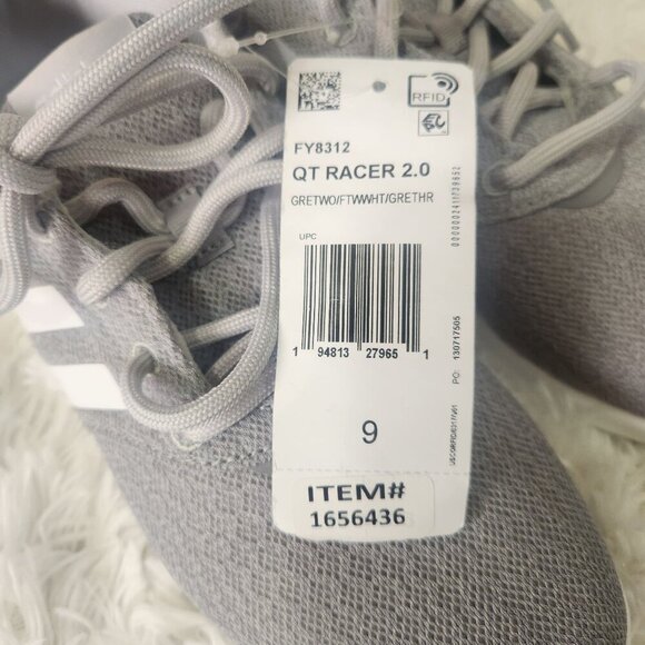 NWT Adidas QT Racer 2.0 Womens Sneakers Size 9 Gray/white Cloudfoam comfort - Picture 2 of 6